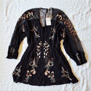 Free People Embroidered Dress Xsmall XS New